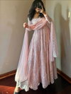 SC 327 Faux Georgette Embroidery Work Gown With Pant Dupatta Online Wholesale